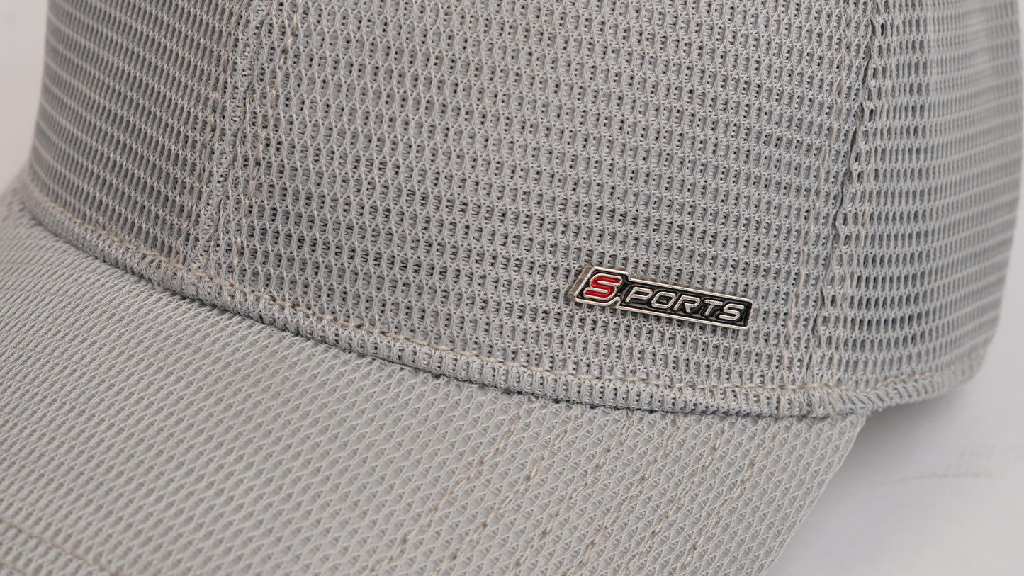 Grey Sports Net Cap