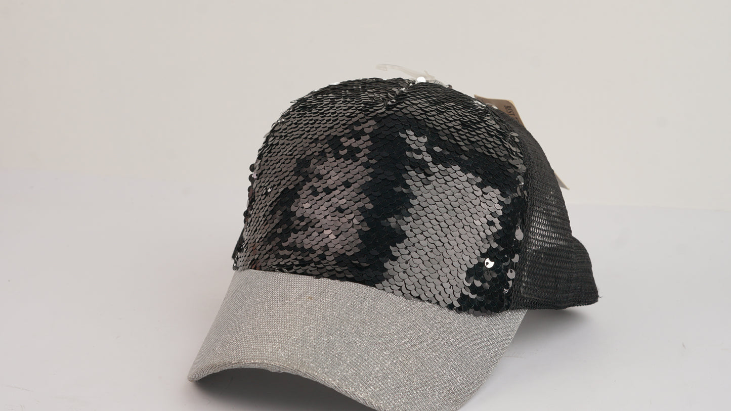 Black Sequin Cap