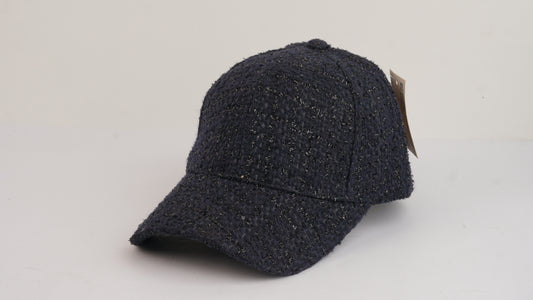 Navy Blue Bouclé Cap
