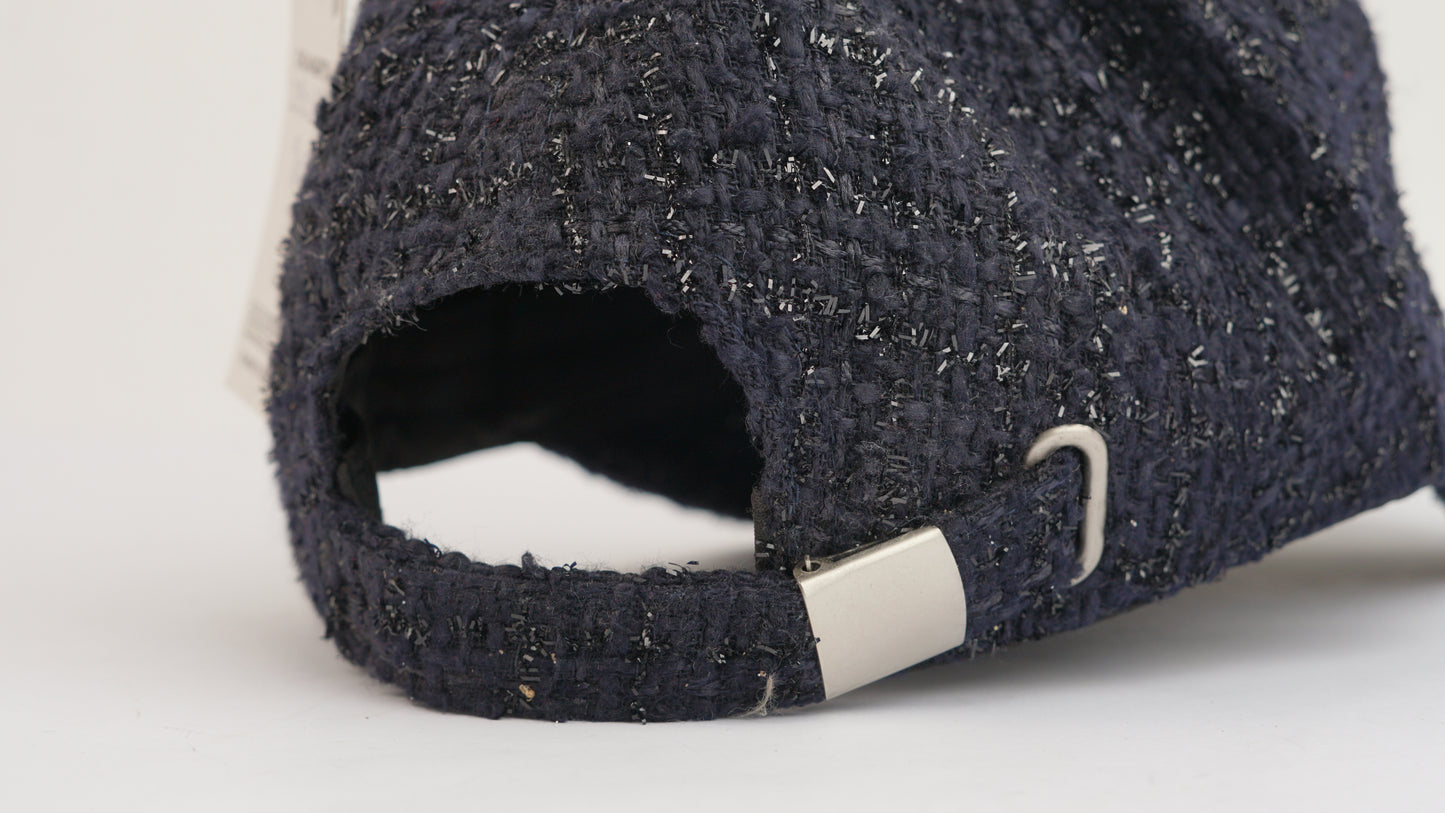 Navy Blue Bouclé Cap