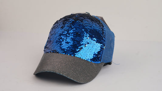 Blue Sequin Cap