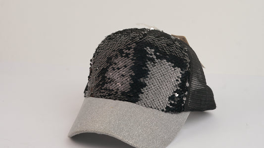 Black Sequin Cap