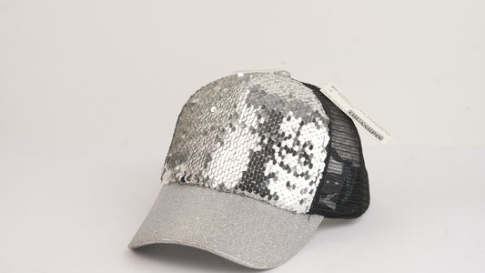 Silver Sequin Cap