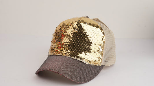 Gold Sequin Cap